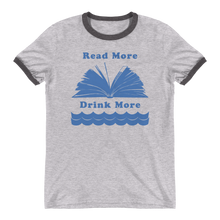 Load image into Gallery viewer, Read More Drink More Ringer T-Shirts - We Care Tees
