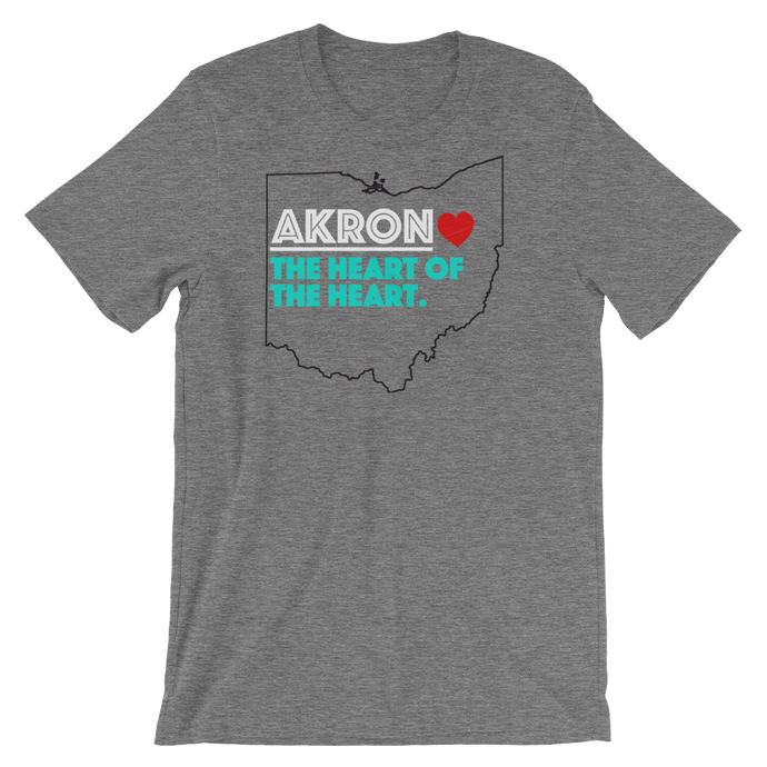 Akron Heart of The Heart Short-Sleeve Unisex T-Shirt - We Care Tees