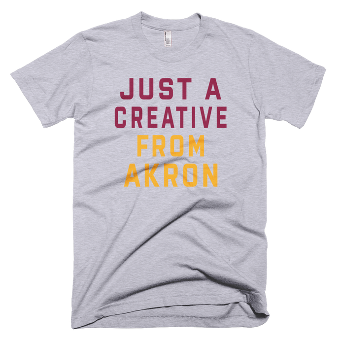 JUST A CREATIVE FROM AKRON | GREY WINE & GOLD T-Shirt - We Care Tees