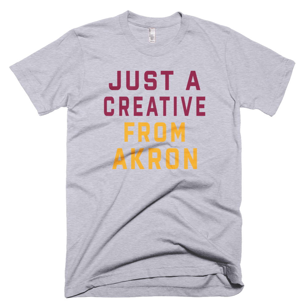 JUST A CREATIVE FROM AKRON | GREY WINE & GOLD T-Shirt - We Care Tees
