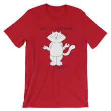 Load image into Gallery viewer, CHUM THE CAT &quot;SOMETHING I SHED&quot; Hand drawn design. Short-Sleeve Unisex T-Shirt - We Care Tees
