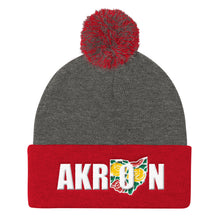Load image into Gallery viewer, Beautiful Akron 2 Embroidered Pom Pom Knit Beanie Cap - We Care Tees
